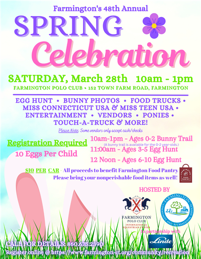 Spring Celebration Flyer Saturday, March 28th 10am-1pm